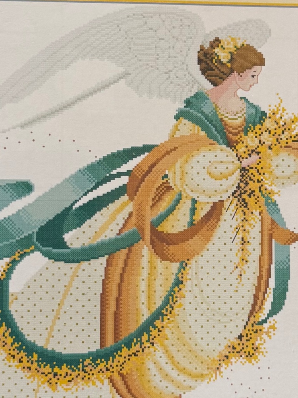 Angel 2 Autumn Joy Sunday Cross Stitch Kit 11CT Pre-Printed Aida - Picture 2 of 3